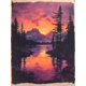 thumbnail image 1 of Qisvanset 12x16 Inch 2D Flat Framed Canvas Art, Psalm Purple Vintage Landscape Bible Verse Apartment Home Wall Art, 1 of 5