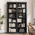 thumbnail image 3 of Memoryfield 74.5" Tall Bookshelf, Extra Large Bookshelf, 6-Tier Double Wide Bookshelves w/ 12 Cubbies, Wide Freestanding Bookcases for Living Room Office Library, Black, 3 of 7