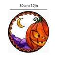 thumbnail image 2 of Halloween Stained Glass Style Window Clings Round Colorful -o- Window Decals Pumpkin Purple Cloud Reusable Stickers For Glass Door Halloween Home Decor, 2 of 5