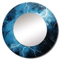 thumbnail image 3 of Designart "Lightning In A Stormy Thunderstorm" Lightning Round Mirror Wall Decor Traditional - Large Blue Round Bathroom Mirror - Round Mirror - 29" x 29", 3 of 7