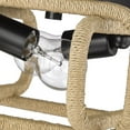 thumbnail image 2 of Camden 2-Light Flush Mount in Matte Black with Natural Raphia Rope, 2 of 3