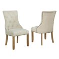 thumbnail image 5 of Rustic Oak Wood 7pc Dining Set with Beige Linen Side Chairs + Arm Chairs, 5 of 6