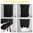 thumbnail image 3 of NICETOWN Thermal Insulated Blackout Curtain, Tie Up Adjustable Balloon Roman Window Shade Rod Pocket Room Darkening Privacy Drape for Small Window, Black, 40"x54", 1 Piece, 3 of 8