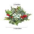 thumbnail image 3 of Christmas Candle Rings Wreath, Artificial Winter Wreath with Red White Berry Pine Cone, Eucalyptus Garland Candle Ring Holder for Christmas Wedding Home Table Centerpiece, 3 of 6