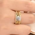 thumbnail image 4 of Wuziwen Yellow Gold Plated Wedding Sets for Women Ring Guards Enhancers Round Cut Bridal Rings CZ Size 8, 4 of 9