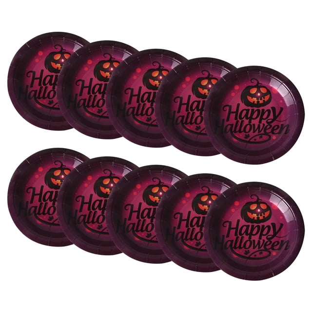 Xihbxyly Las mejores ofertas de liquidación de hoy Suministros para fiestas de Halloween Vajilla de papel desechable para Halloween Vajilla de papel redonda