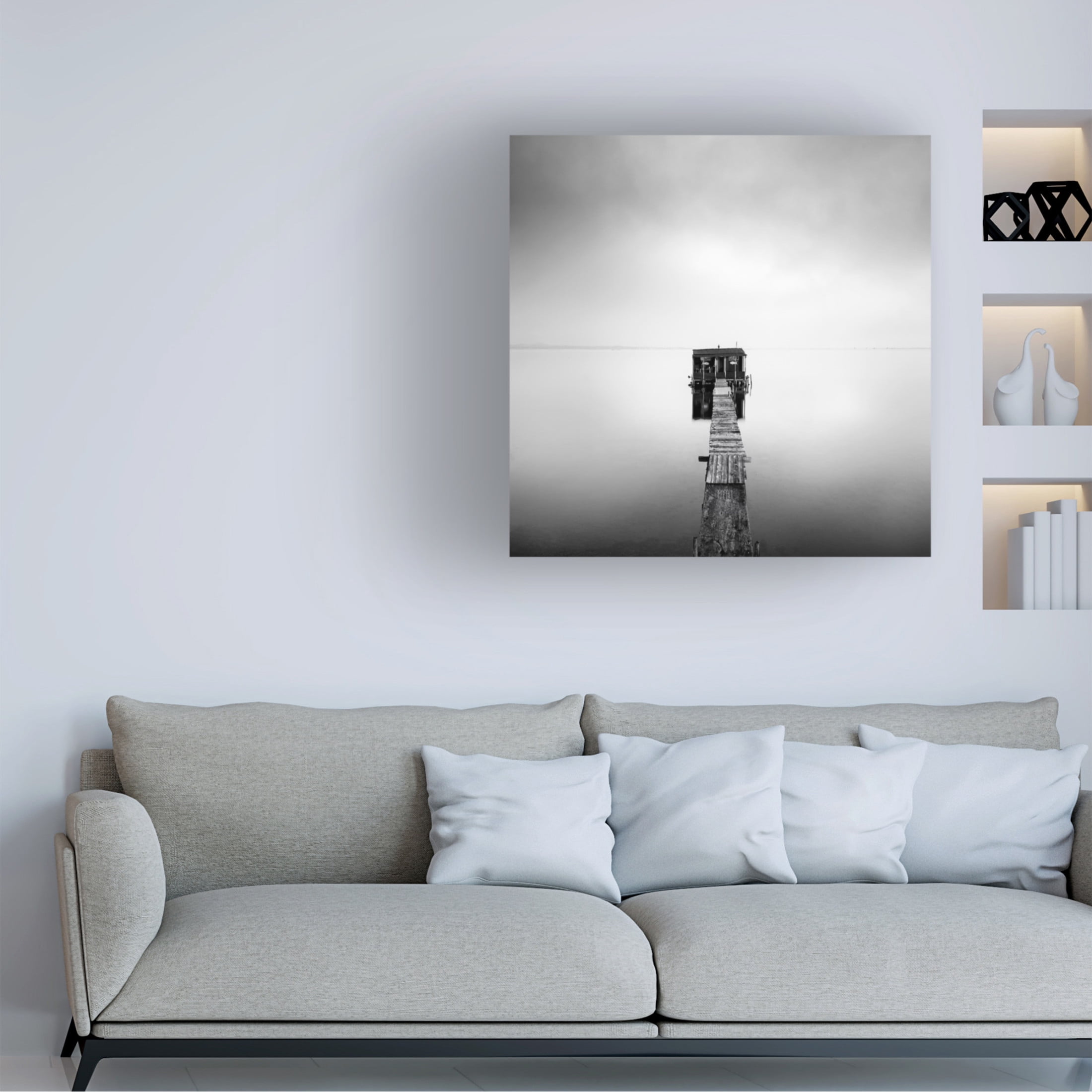 Canvas Wall Art - George Digalakis 'Axios Delta 039' Wall Art for Living Room, Bedroom, or Office D?cor by Trademark Fine Art - 14 x 14 Inches