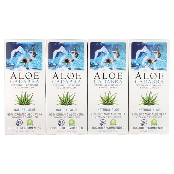 Aloe Cadabra Natural Personal Lube Vegan Edible Aloe Vera 2.5 oz 4 Pack