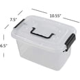 thumbnail image 2 of 5 L Plastic Storage Bin with Lid, Clear Transparent Box With Black Handles Set of 6, 2 of 6