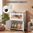 thumbnail image 4 of Mteryoing Large Hamster Cage with Storage Cabinet & Acrylic Viewing Panels, Small Animal Habitat with Lockable Top for Guinea Pig Hedgehog, White, with Casters, 4 of 7