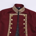 thumbnail image 4 of LWITHSZG Mens Victorian Renaissance Frock Coat Mid Length Double Breasted Halloween Jacket Stand Collar Side Slit Outerwear Festival Outfits S, 4 of 8