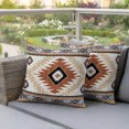 thumbnail image 3 of Outdoor Pillow Covers 16x16 Set of 2, Orange Beige Boho Waterproof Patio Throw Pillow Covers for Couch Sofa Chair, Vintage Ethnic Tribal Southwestern Decorative Pillowcases for Throw Pillows, 3 of 9