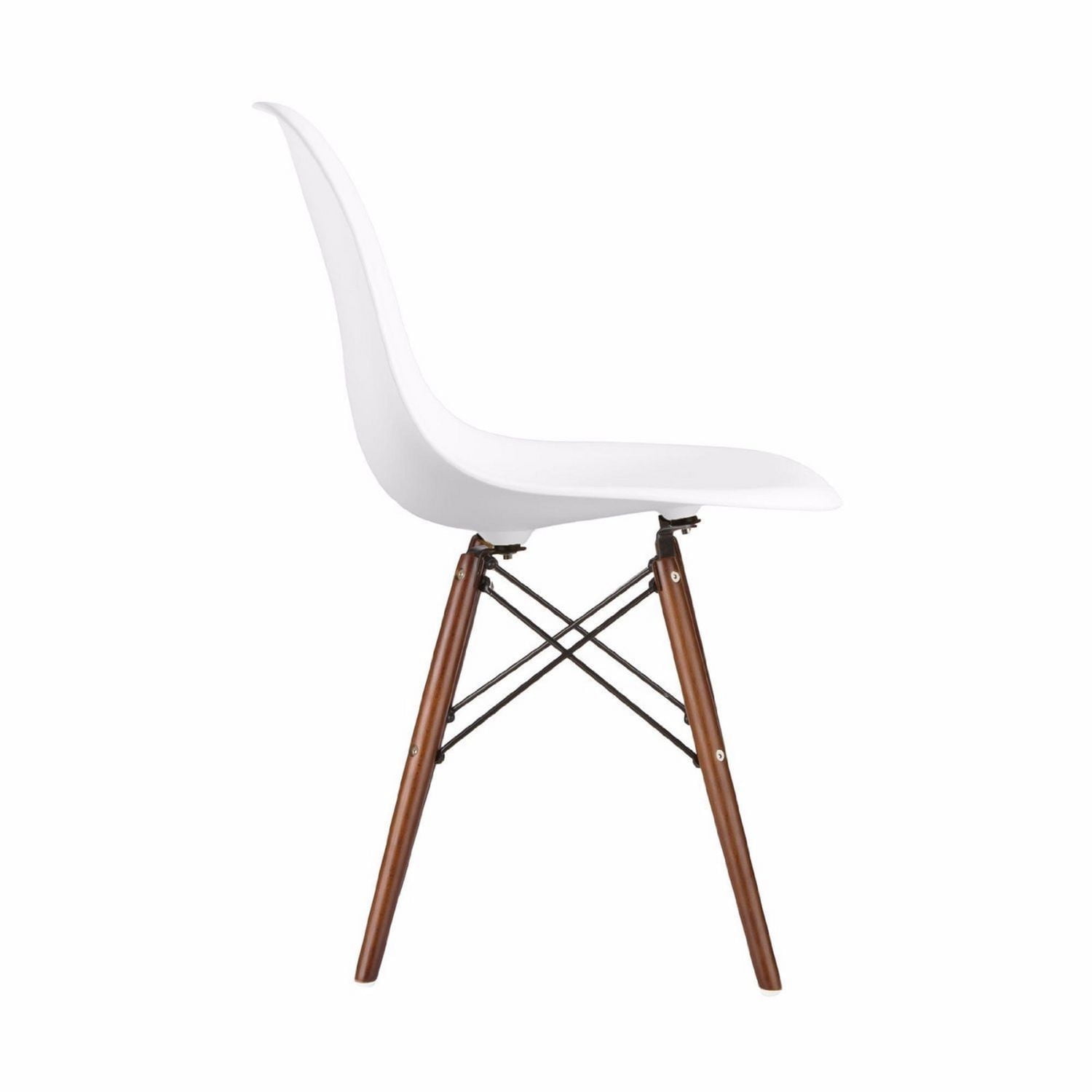 Nicer Furniture Eame Wooden Legs White Armchair