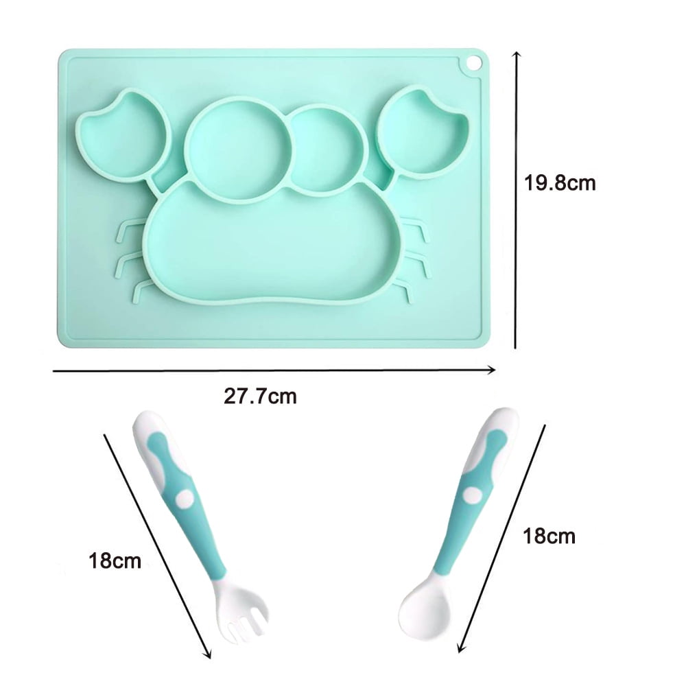 Suction Plates for Babies Toddlers Silicone Placemats for Kids That Stick To High Chair Trays and Table Baby Dishes Kids Plates Green Walmart