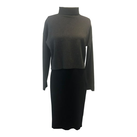 TAYLOR Womens Gray Midi Evening Sheath Dress S