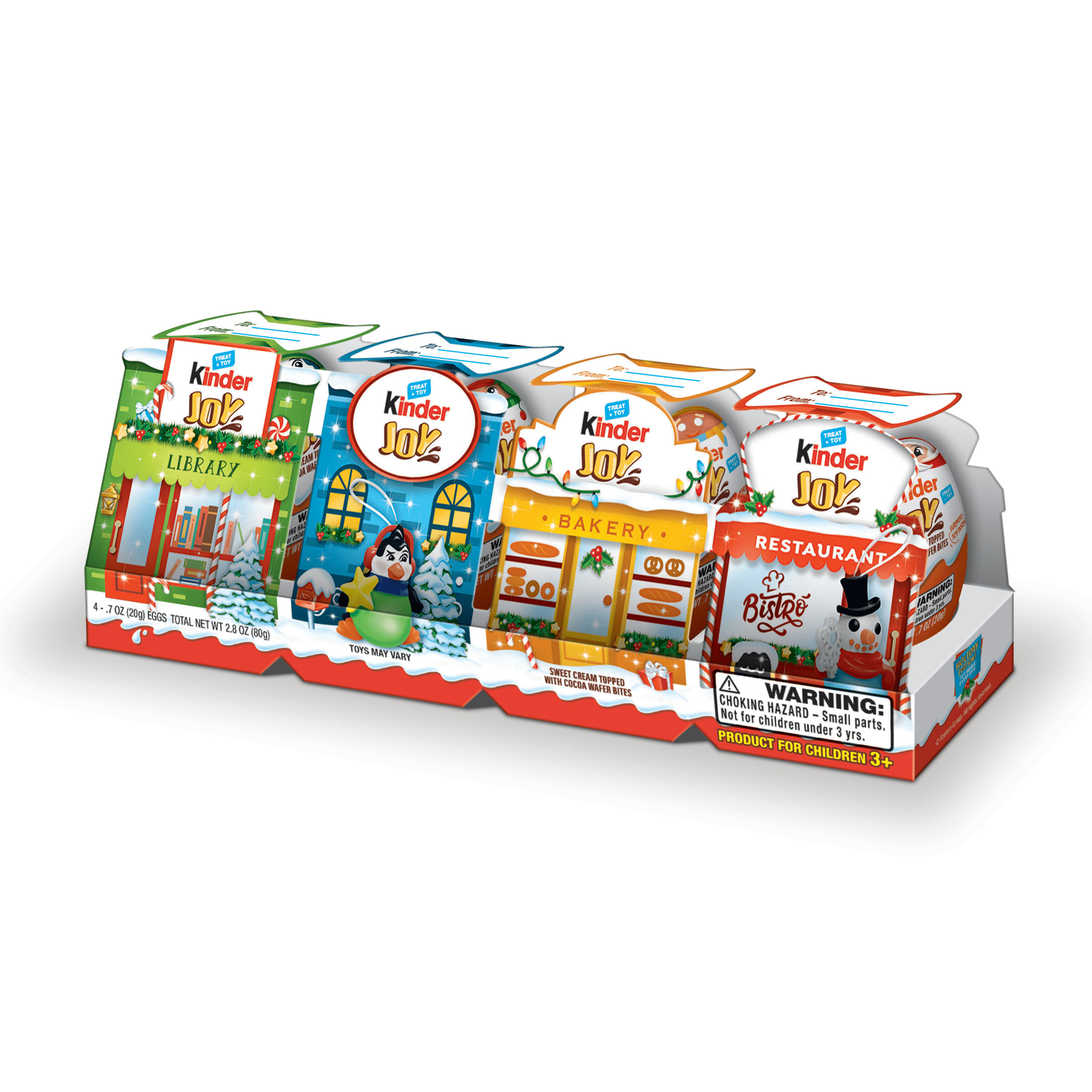 Kinder Joy Christmas Village Treats & Toys, 4 Count