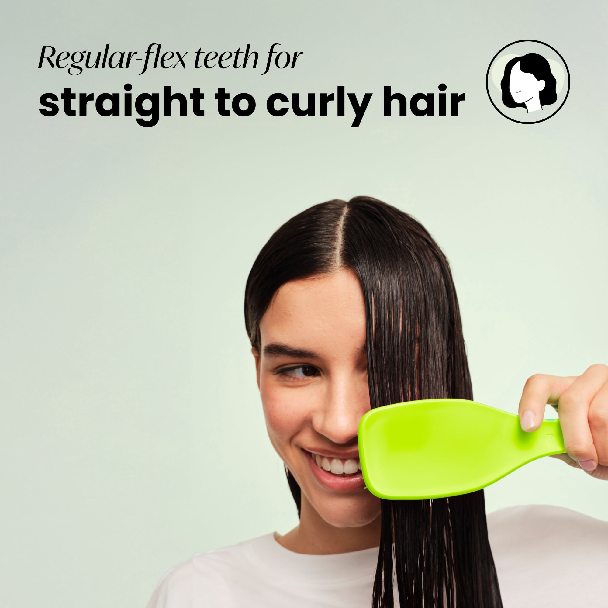The Essential Detangler® by Tangle Teezer® for Wet & Dry Hair, Neon Green
