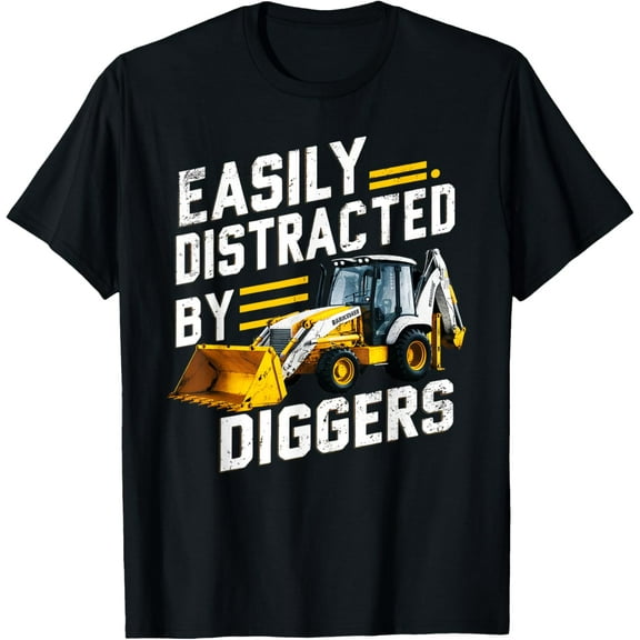 Cool idea For Digger Backhoe Loader Lovers Men Women Kids T-Shirt men and women can wear, black, white, gifts