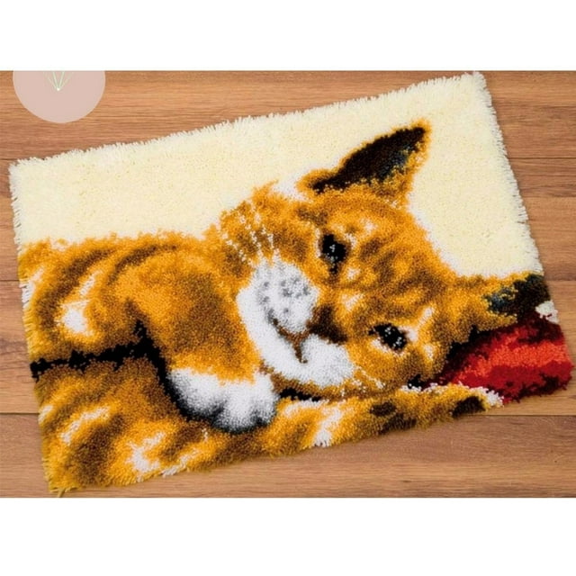 Cartoon Cat Latch Hook Rug Kit