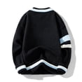 thumbnail image 2 of Men's V Neck Knit Sweater Long Sleeve Pullover Casual Striped Trim Sweater, 2 of 9