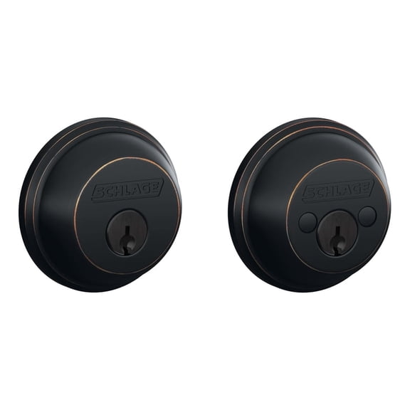 Schlage B62NV716 Aged Bronze Double Cylinder Deadbolt