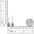 thumbnail image 2 of Gem Stone King 925 Sterling Silver Purple Amethyst and Green Peridot Dangle Earrings for Women (5.60 Cttw, Gemstone February Birthstone, Emerald Cut 9X7MM), 2 of 4