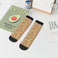thumbnail image 7 of Rateoe Brown Flowers Pattern Quarter Crew Socks,Toe Seamed Ankle Socks,Cotton Cushioned Breathable Athletic Crew Sports Socks, 7 of 7