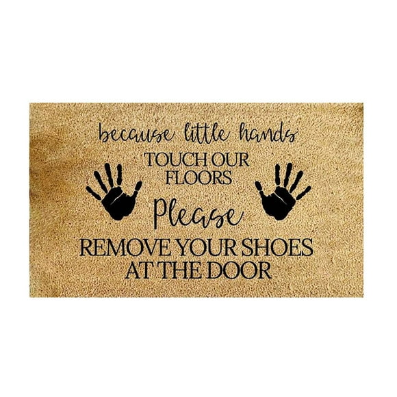 Funny Greetings Door Mat Summer Door Mats Coco Coir Floor Mat Fun Slogan Doormats ‘Please Move Your Shoes At The Door’ Front Doormat with Non-silp Backing ,Welcome Mat 16''x24''Front Porch Door Mat