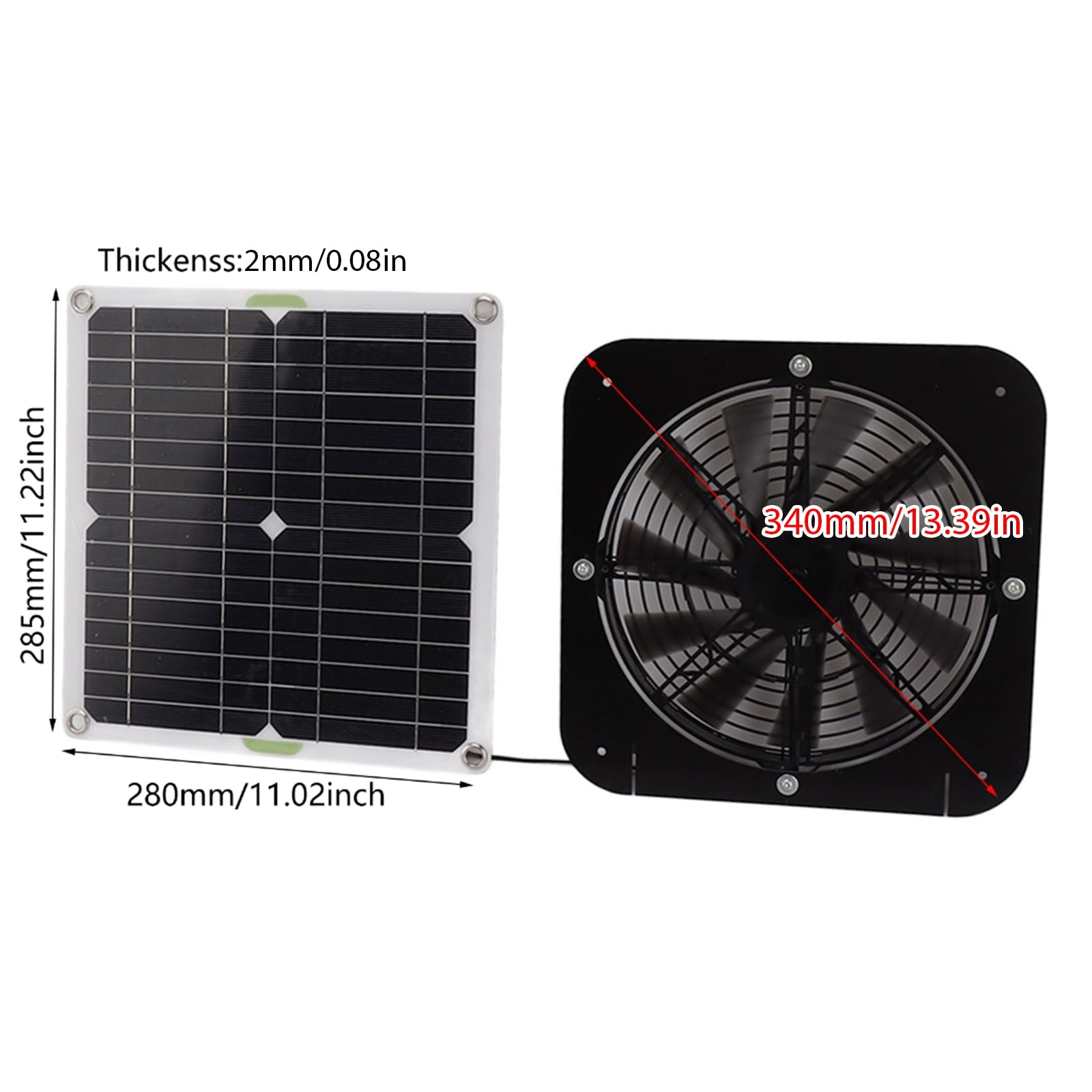 RYUJNDK Monocrystalline Solar Panel Waterproof Exhaust Fan Cooling Ventilation for Pet Houses Greenhouses and Sheds