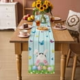 thumbnail image 2 of Easter Table Runner - 60 Inch Long Spring Easter Eggs Bunny Teal Wooden Grain Cotton and Linen Blended Dress Scarves Farmhouse Table Runner for Kitchen Dining, Coffee Table, 13" x 60", 2 of 8
