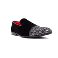 thumbnail image 2 of Men's Black and Silver Suede Wedding Party Loafers By Roma Rio 5642, 2 of 6