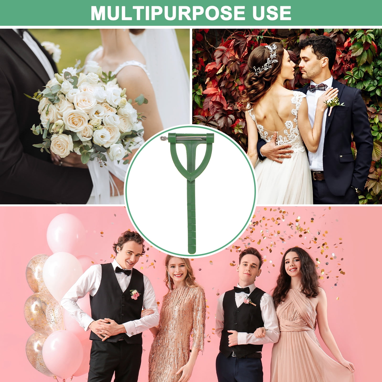 Uxcell 240-Pack Boutonnieres Safety Pins, Plastic Triangle Corsage Pin Buttonhole Flowers Pins for Wedding/Bridegroom Brooch/Party, T Shape Safety Clips Holder [6.5cm, Green]