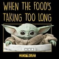 thumbnail image 2 of Men's Star Wars: The Mandalorian Grogu When The Food's Taking too Long Meme Graphic Tee Black X Large, 2 of 5