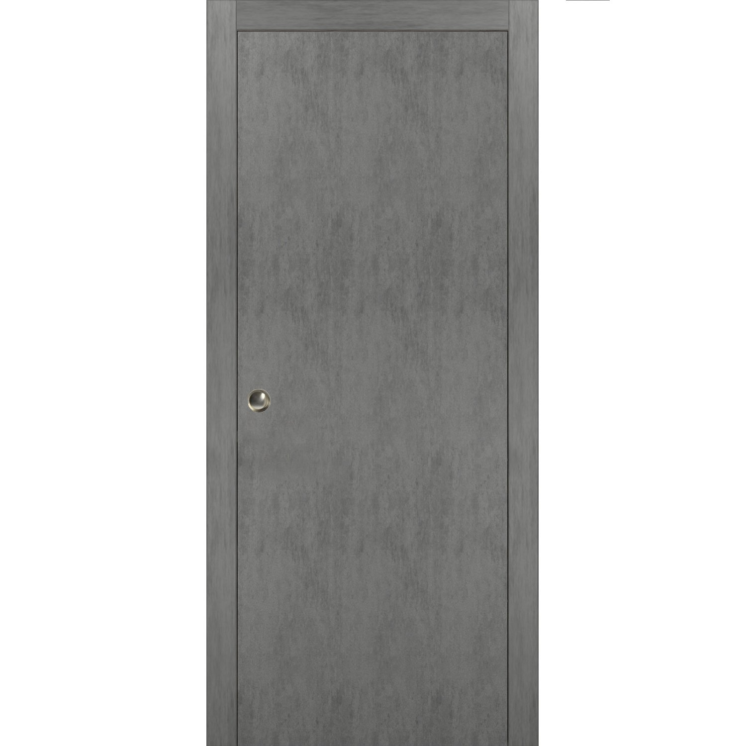Sliding French Pocket Door 30 x 84 inches with | Planum 0010 Concrete | Kit Trims Rail Hardware | Solid Wood Interior Bedroom Sturdy Doors - image 1 of 3