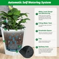 thumbnail image 4 of EastVita 16 Inch Tall Diamond Planters Set of 2,Medium Flower Pots Outdoor and Indoor,with a Water Level Monitor and Wheels for Patio,Porch,Living Room White, 4 of 8