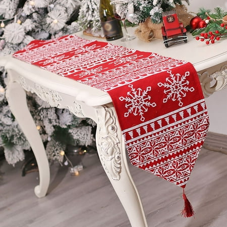 

〖TOTO〗Home Decor Decorative Table Banner Knitted Cloth Tassel Table Flag Kitchen Dress Up Props Table Decoration Heat Insulation Tablecloth