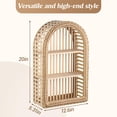 thumbnail image 3 of 20'' X 12'' 3 Tier Rattan Wall Shelf Boho Arch Hanging Shelves Arched Mounted Wicker Decorative Farmhouse Handcraft Floating Storage Display Rack For Bathroom Living Room Decor, 3 of 6