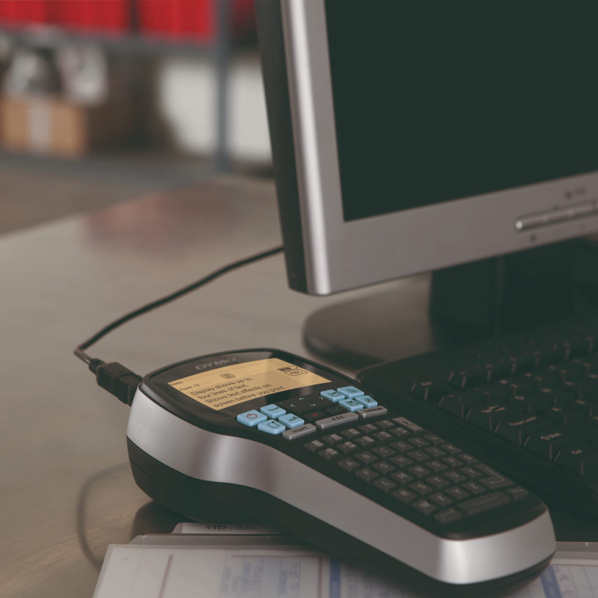 DYMO Label Maker with Adapter | LabelManager 420P High-Performance Label Maker, Rechargeable, PC and Mac Connectivity, Bright Backlit Display, Easy-to-Use, Portable, For Home & Office Organization