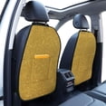 thumbnail image 3 of Naloa Gold Shiny 2Pcs Anti-Kick Back Seat Cover Kick Mat, Car Seat Protector with 3 Storage Pockets, 3 of 8