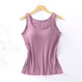 thumbnail image 2 of Women's Seamless Camisole Tank Top with Soft Chest Pad, Wire-Free Summer Essential for Comfortable Layering,Purple 2XL, 2 of 5