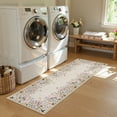 thumbnail image 4 of Wonnitar 2x6 Floral Runner Rug for Hallways, Beige Washable Kitchen Runner Rugs, Soft Low Pile Runner for Laundry Bedside, 4 of 9