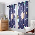 thumbnail image 2 of Yayeee Window Curtains Set of 2 for Living Room Light Filtering 63"x52", Planet Pattern, 2 of 7