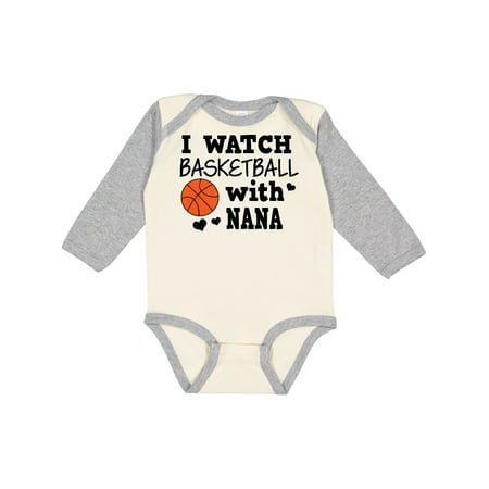 

Inktastic I Watch Basketball with Nana Gift Baby Boy Long Sleeve Bodysuit