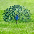 Peacock Decor Garden Statue and Sculpture, Metal Peacock Yard Art Lawn