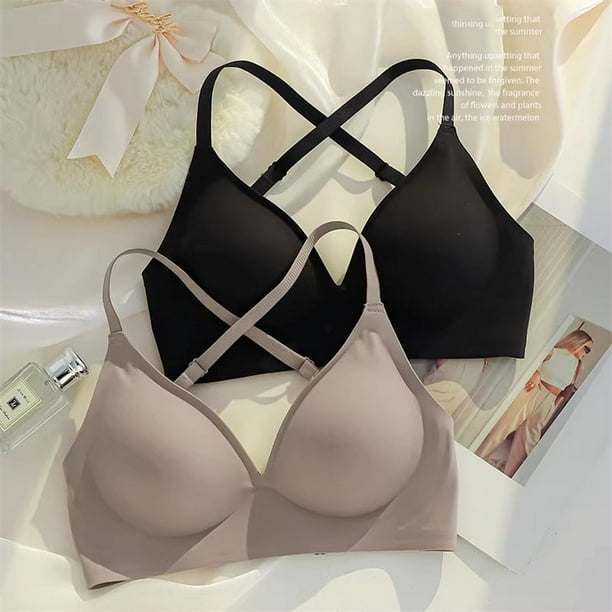 Ropa interior de expansión exterior, ropa interior fina sin costuras de gelatina desnuda, sujetador de mujer con realce de pecho pequeño, transpirable y favorecedor que contrae los senos