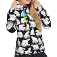 thumbnail image 5 of Yiaed Cute Cartoon Polar Bear Print Womens Casual Hoodies Crew Neck Long Sleeve Sweatshirts With Pocket Pullover Tops Women's Hooded Sweatshirt-Medium, 5 of 5