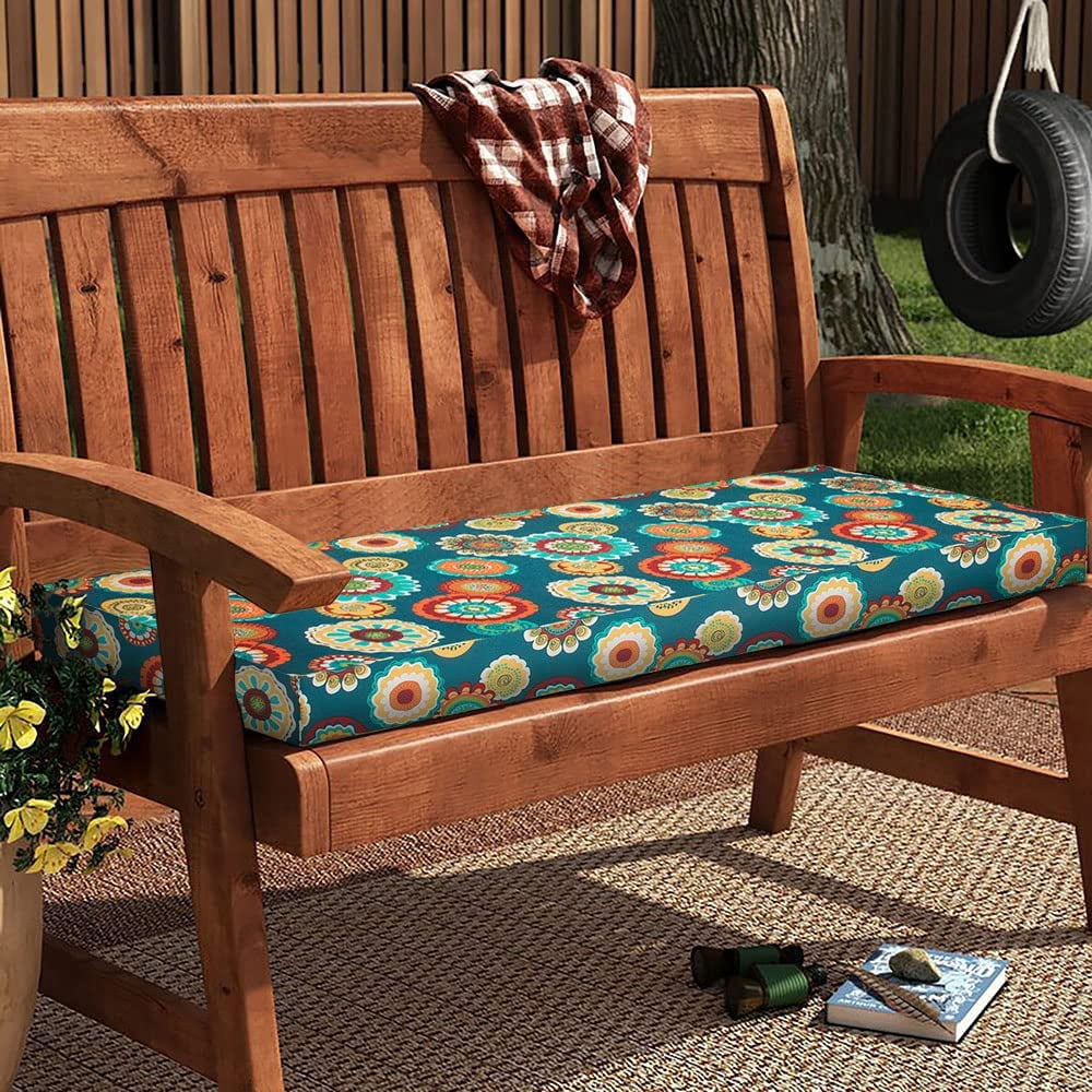 Magpie Fabrics 2-Pack Waterproof Square Chair Cushions – 18x18x2.5 Inch Outdoor/Indoor Seat Cushions With Ties, Fade & Stain Resistant (Recycled Cream White)
