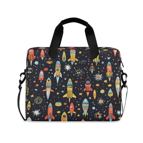 16inch Laptop Briefcase, Business Laptop Bag with Detachable Strap & Padded Compartment, Water-Resistant Polyester,Flat