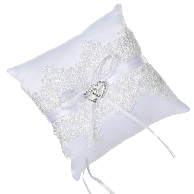 Wedding Ring Pillow, Ivory Ring Bearer Pillow,Ring Bearer Cushion