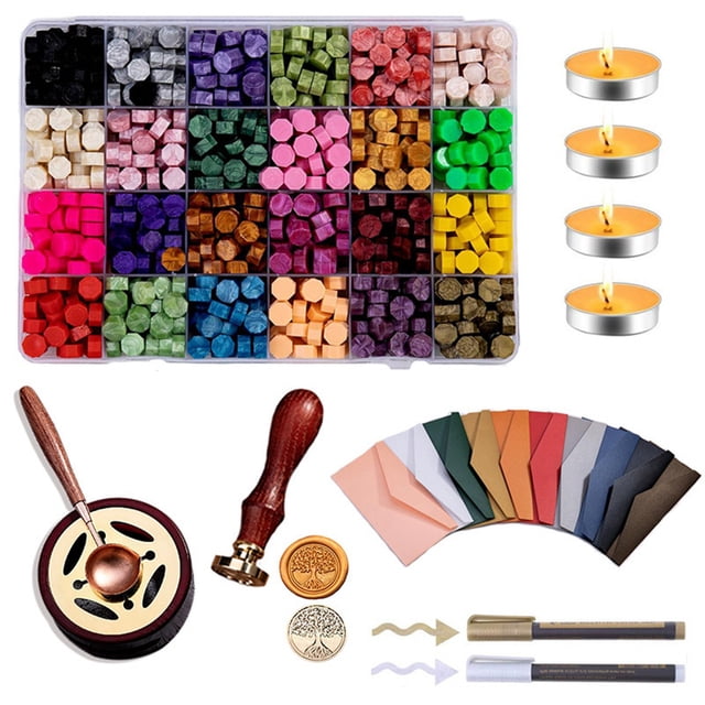 Cera De Sellado, Cuentas De Sellado De Cera Octágono Para Sobres, Embalaje De Boda, Regalos, Estampado De Negocios 1 Juego Sweethay EL010319-00